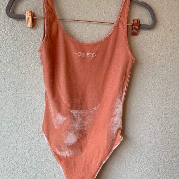 Velvet Peach Obey Backless Bodysuit - Picture 2 of 5